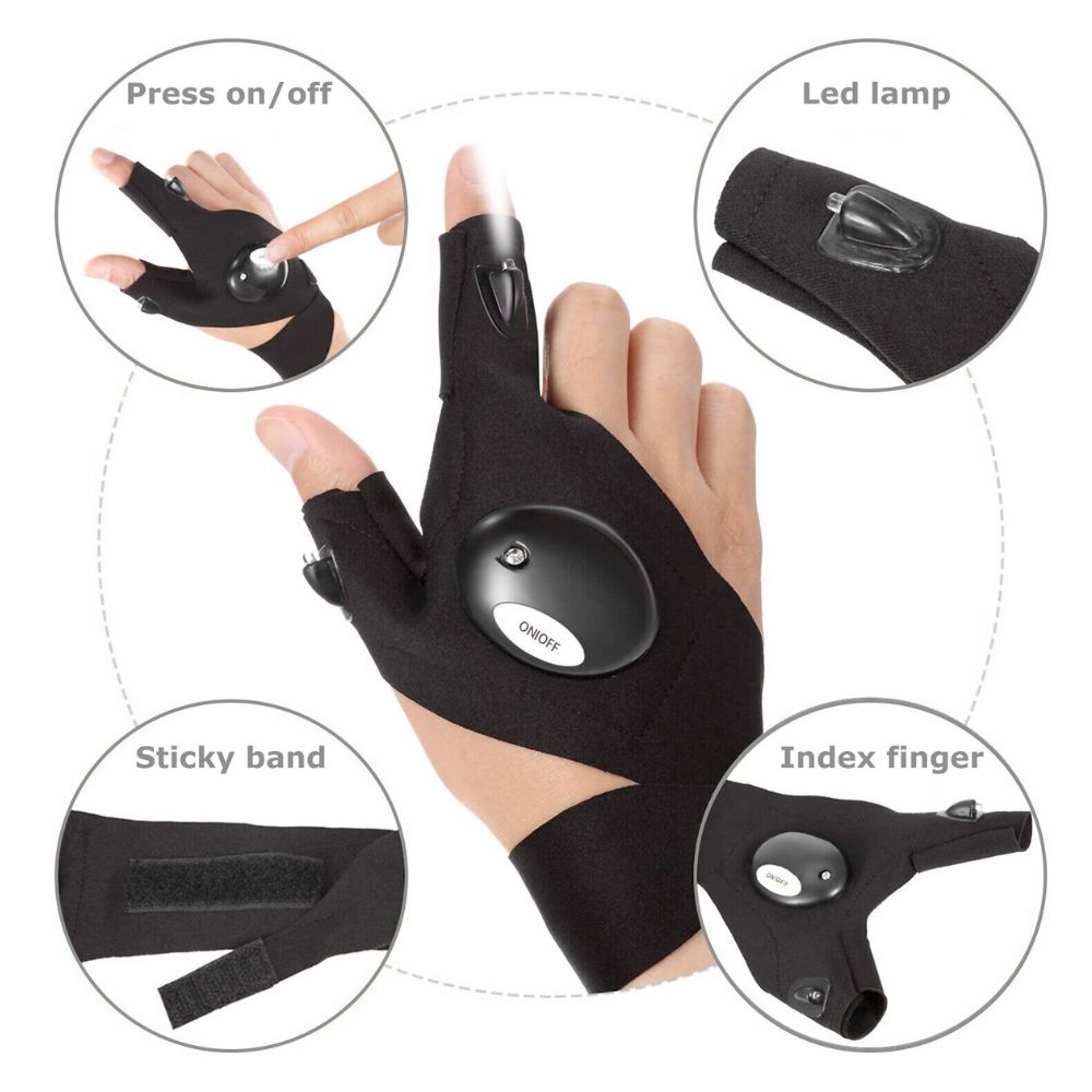 LED Flashlight Work Gloves — Hands-Free Lighting for Any Job