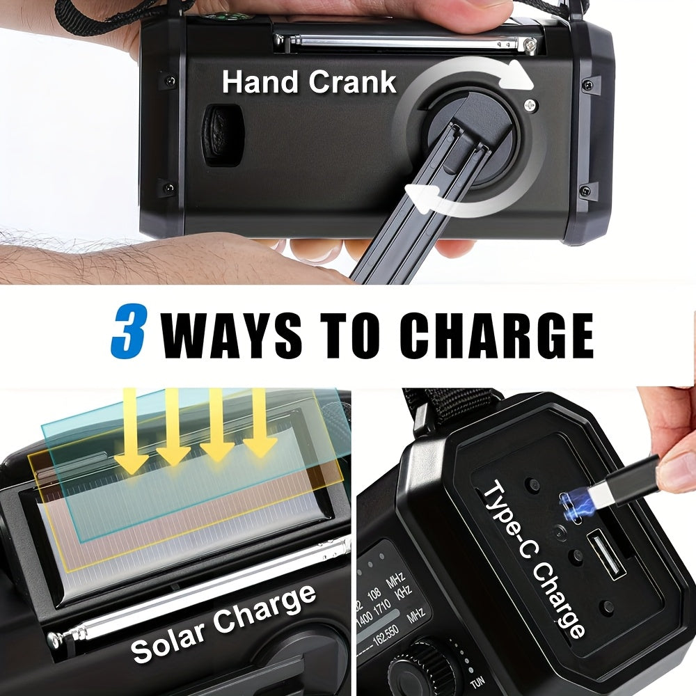 NNETM Portable Emergency Radio with Solar Power (10000mAh)