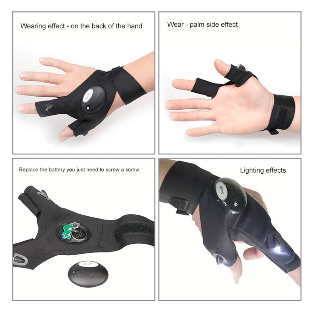 LED Flashlight Work Gloves — Hands-Free Lighting for Any Job