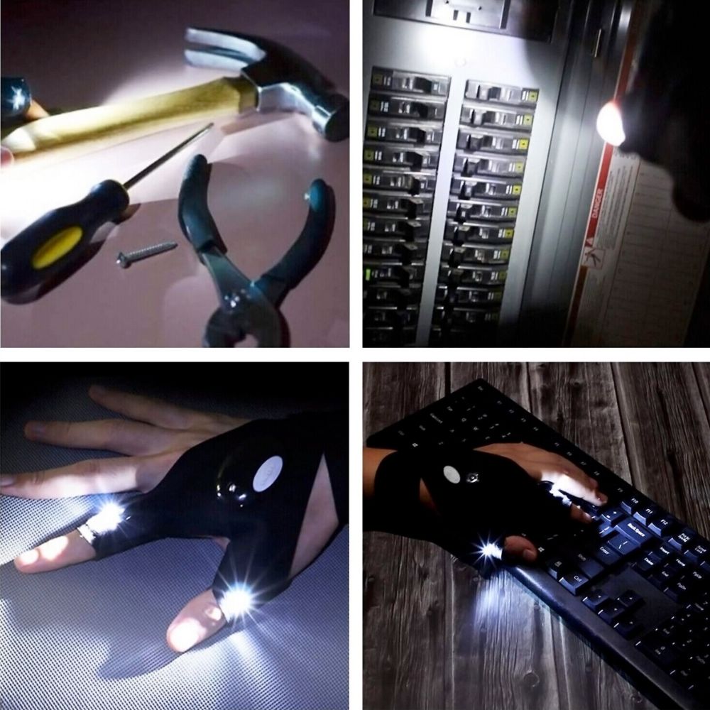 LED Flashlight Work Gloves — Hands-Free Lighting for Any Job