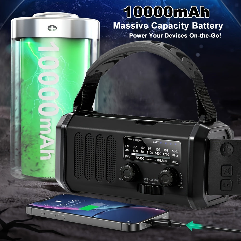 NNETM Portable Emergency Radio with Solar Power (10000mAh)