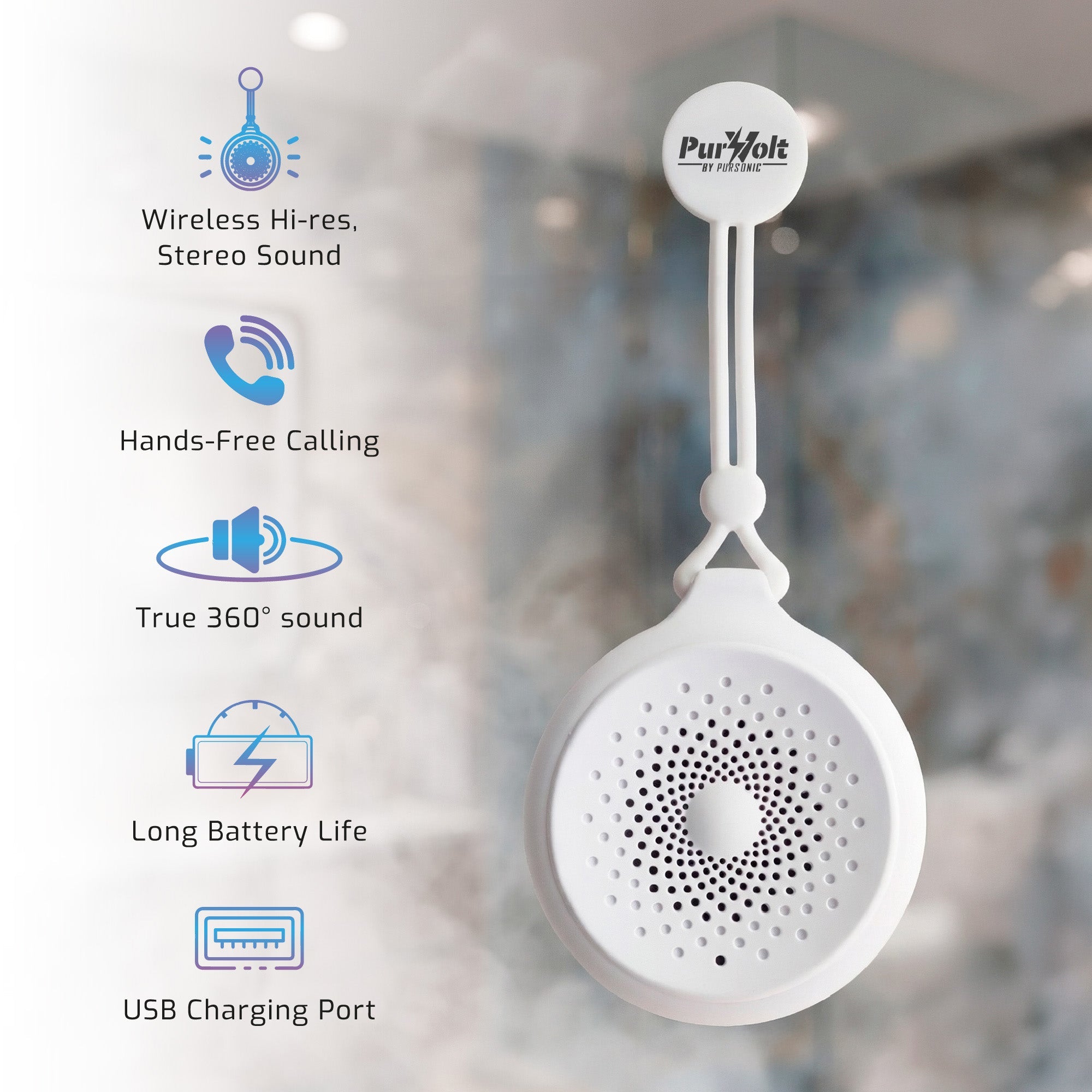Pursonic Waterproof Wireless Speaker - Portable Bluetooth Audio