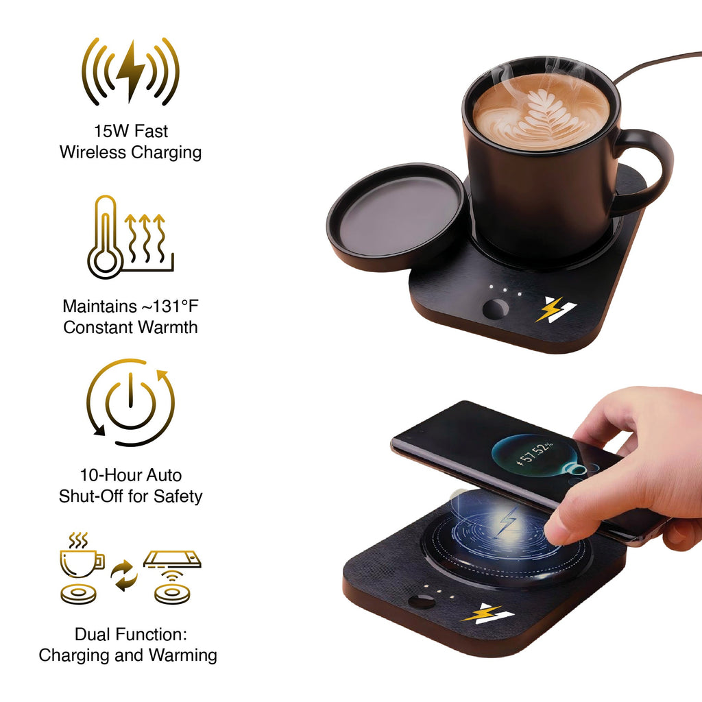 2-in-1 Wireless Charger & Mug Warmer - Sip & Charge