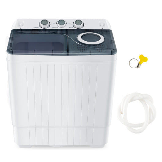 Portable Twin Tub Washing Machine with Timer Control