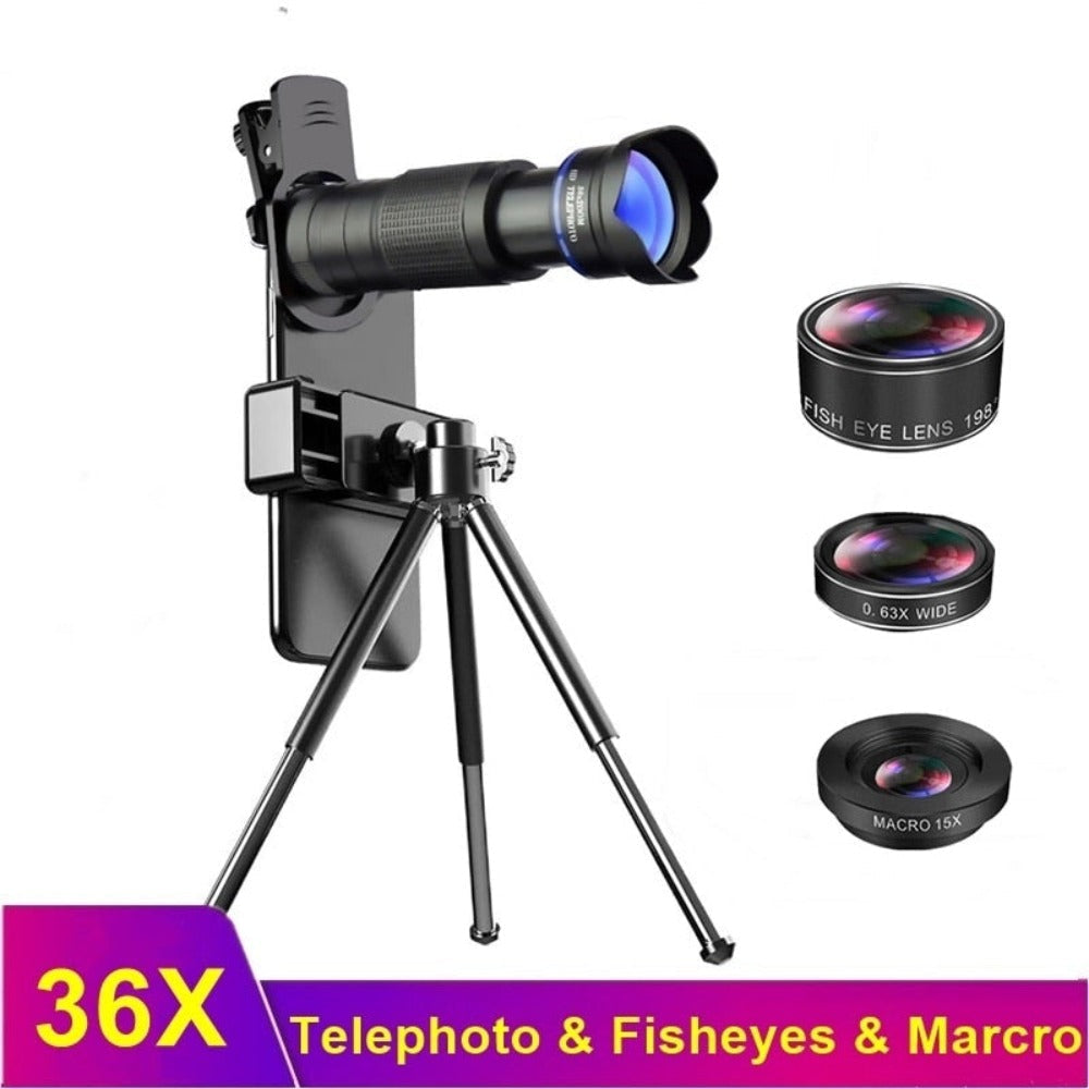 Dragon 36X Mobile Phone Telescope Lens Kit with Tripod