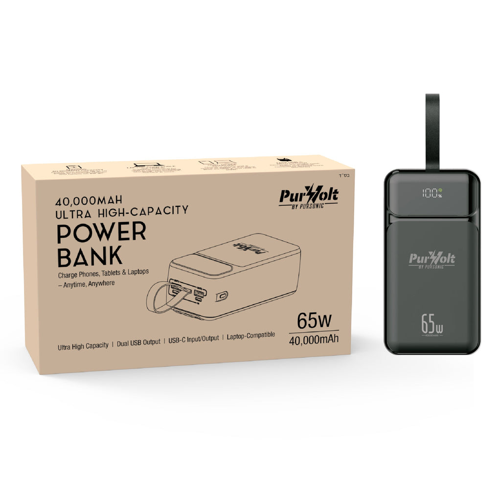 PurVolt 40,000mAh Ultra High-Capacity Power Bank - Fast Charge