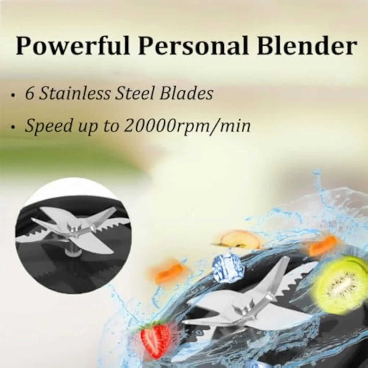 Portable USB Rechargeable Personal Blender — 16oz Smoothie Maker