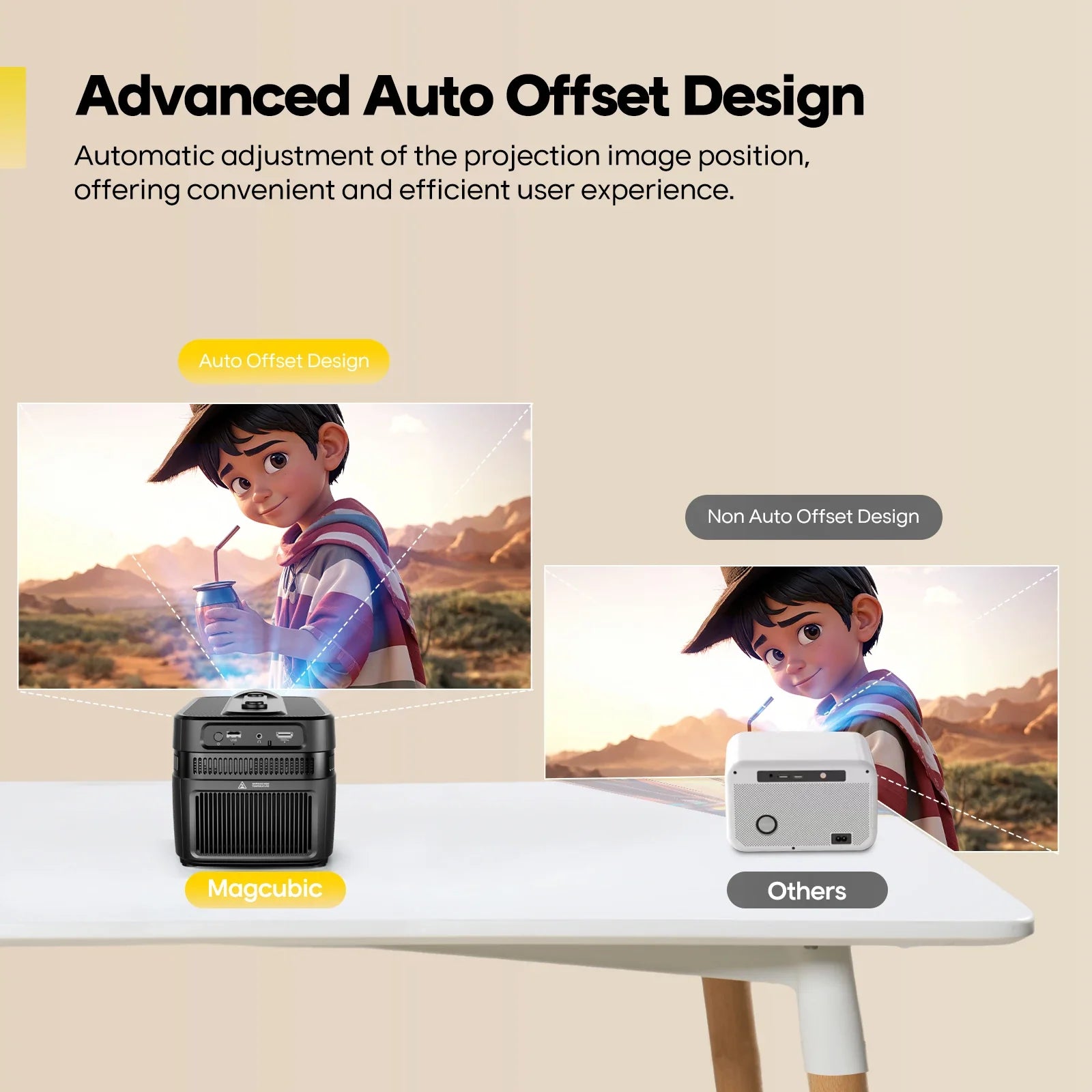 NNEOBA Ultra Auto-Focus Projector Black