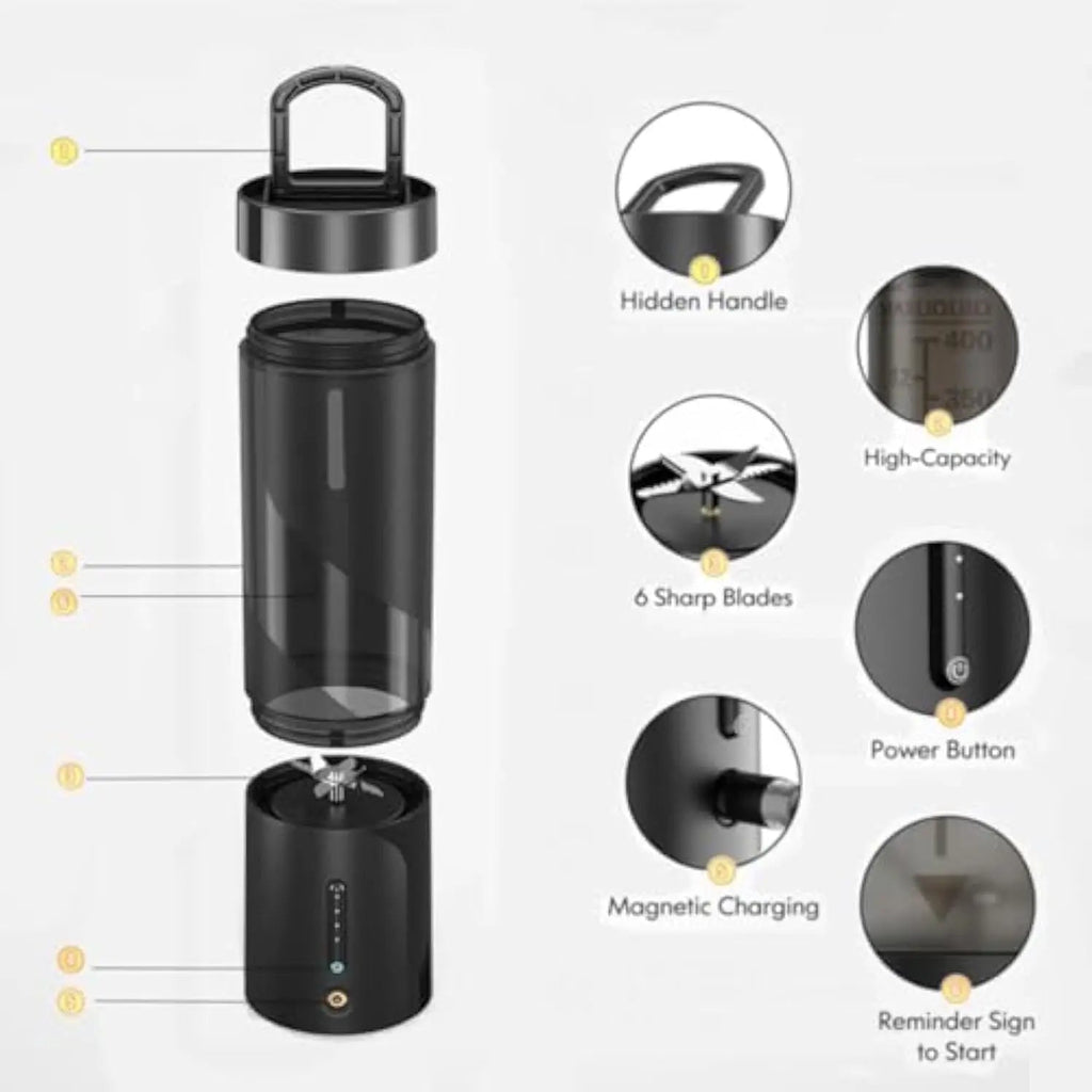 Portable USB Rechargeable Personal Blender — 16oz Smoothie Maker