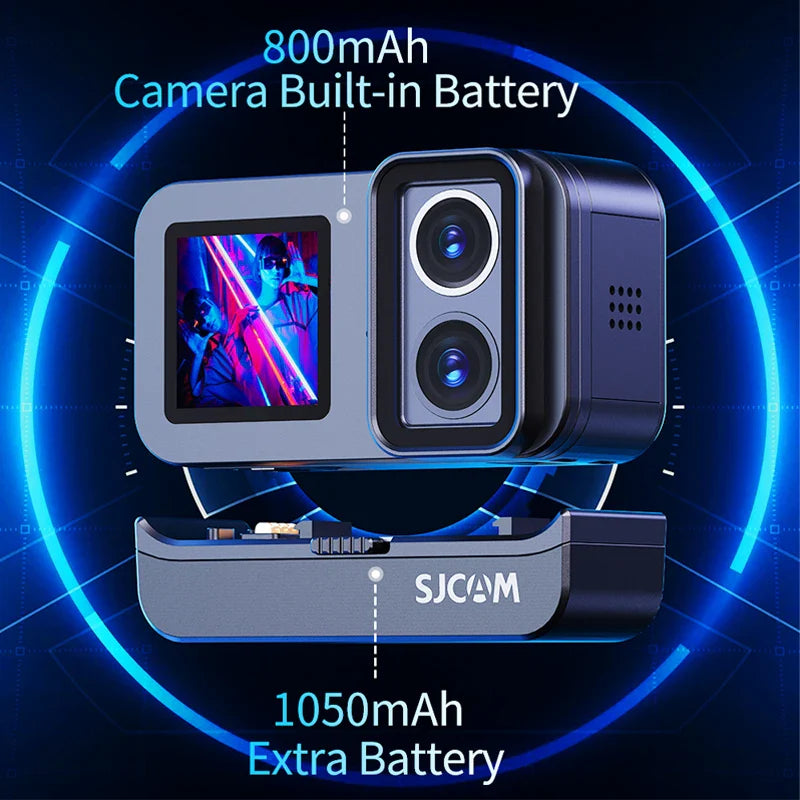 NNEOBA 4K Dual-Lens Action Camera Power Stick Included Black