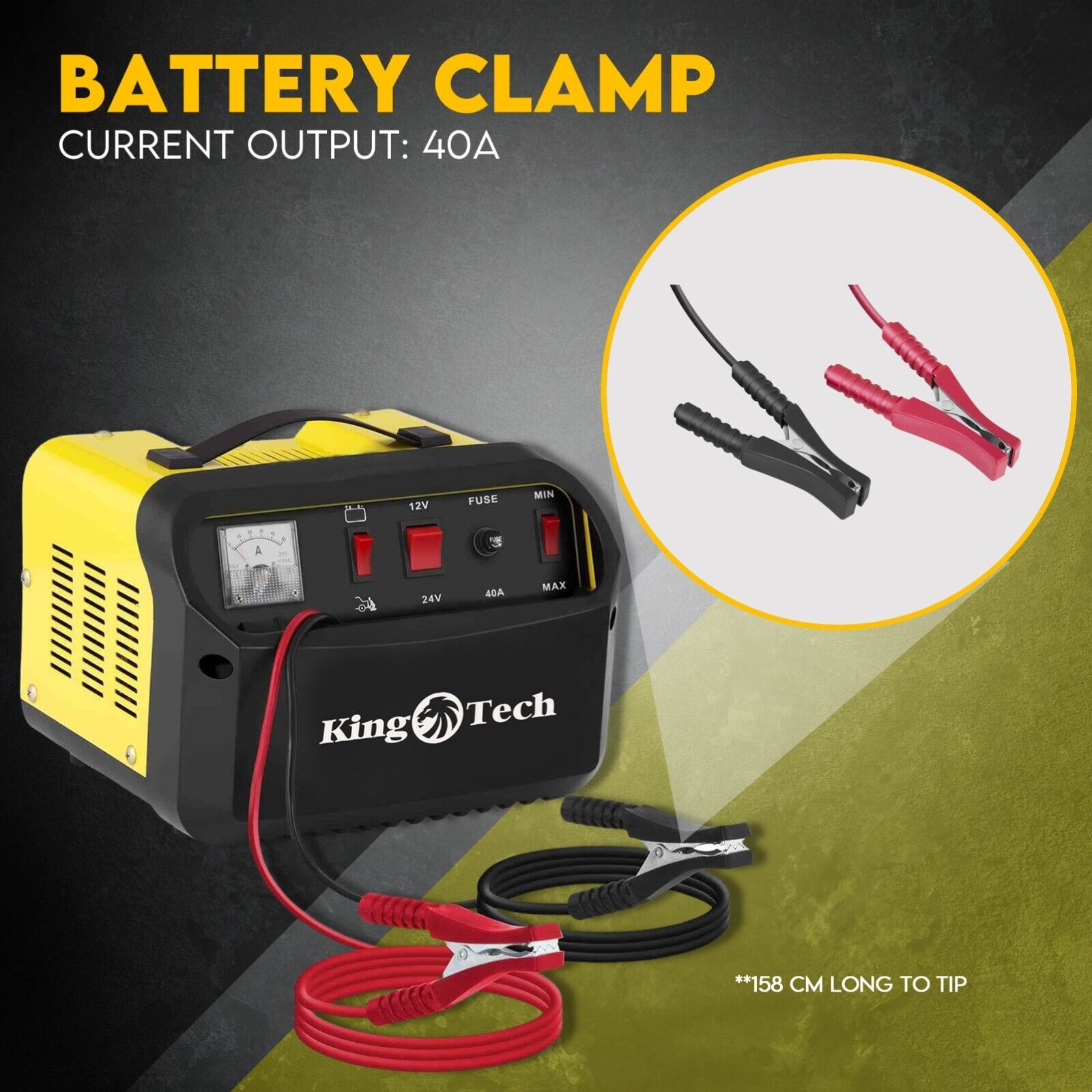 NNEDSZ 2IN1 Car Battery Charger Jump Starter 12V 24V 40A ATV Boat Tractor