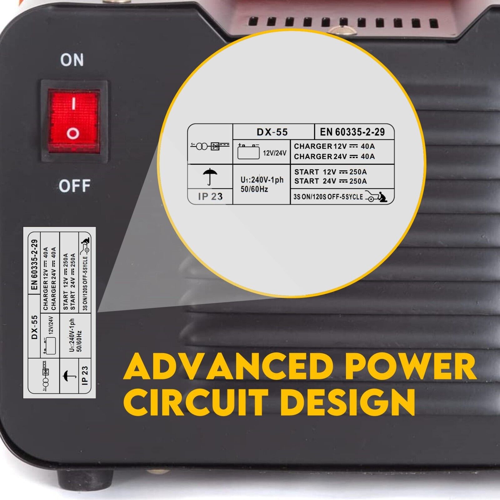 NNEDSZ 2IN1 Car Battery Charger Jump Starter 12V 24V 40A ATV Boat Tractor