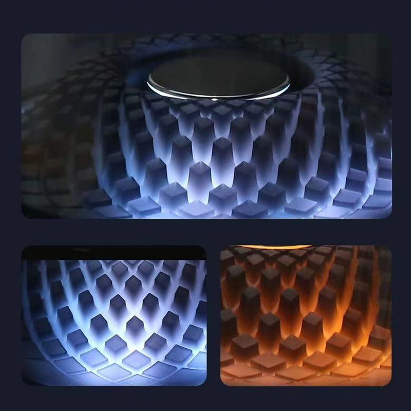 NNEDSZ LP90 White 360° Bluetooth Home Theater Speaker With One Microphone - LED Light Effect, 120W Surround Sound