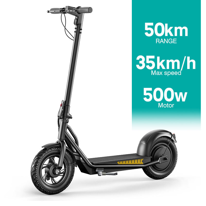 GlideX 500W Electric Scooter — 12" Tires, 50km Range