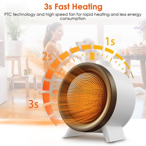 1Pc  Electric Space Heater Ceramic Heater Fan Heating Fan With 3 Modes