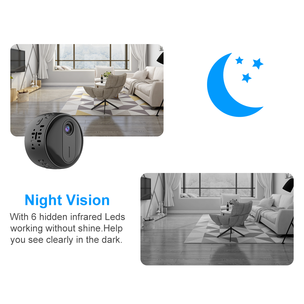1080P HD WiFi Mini Security Camera with Night Vision