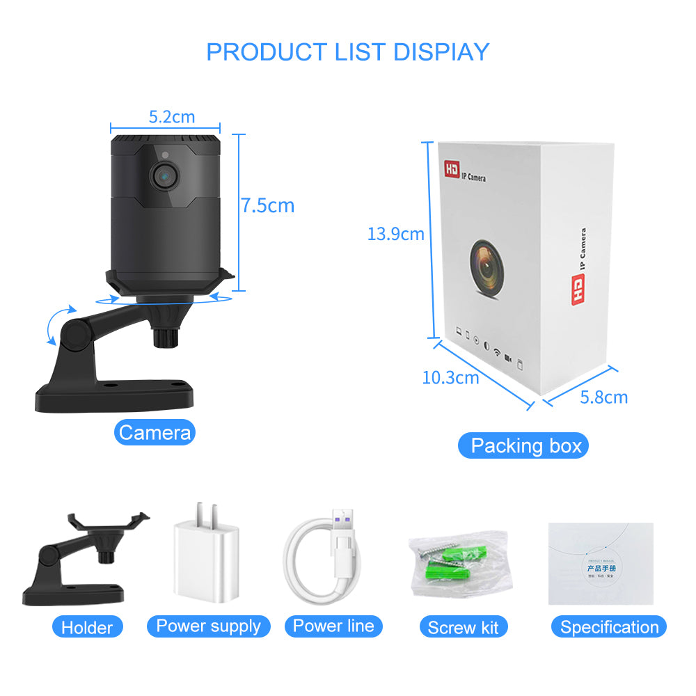 1080P Mini WiFi Security Camera with Night Vision