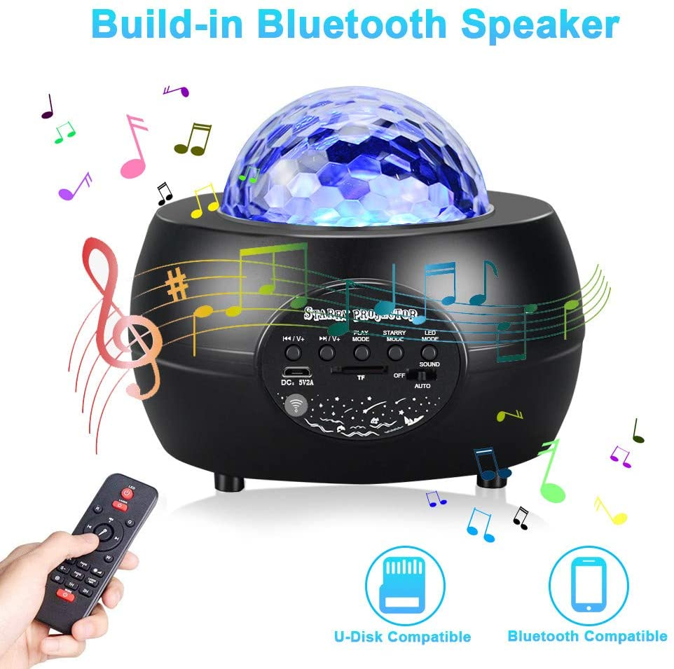 LED Starry Sky Projector with Bluetooth Speaker & Remote