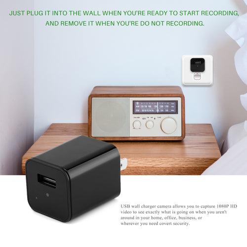 1080P Hidden Camera USB Wall Charger — Covert Home Security