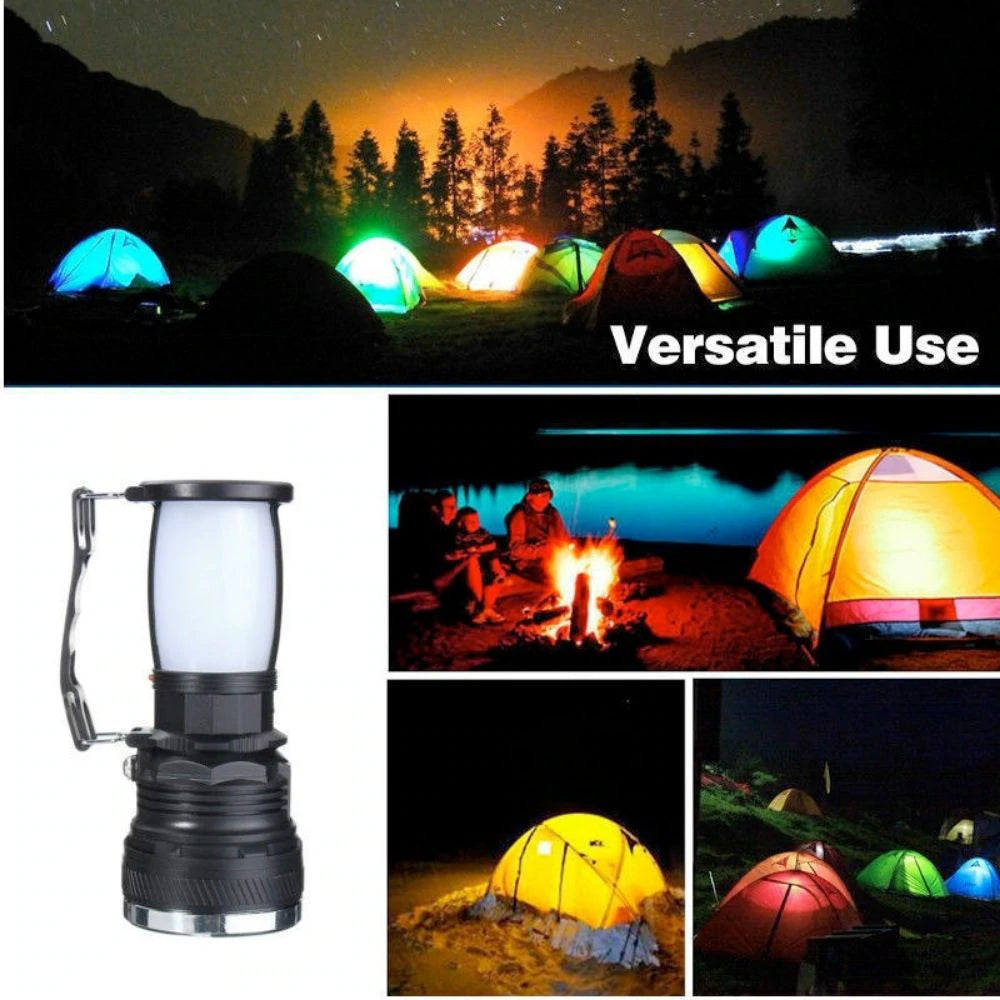 3-in-1 Solar Camping Lantern with Power Bank & Flashlight