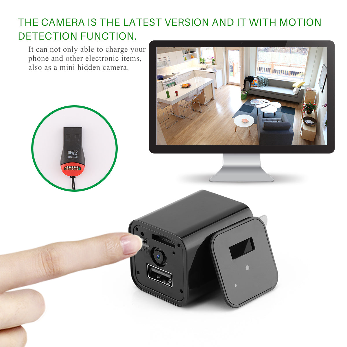 1080P Hidden Camera USB Wall Charger — Covert Home Security