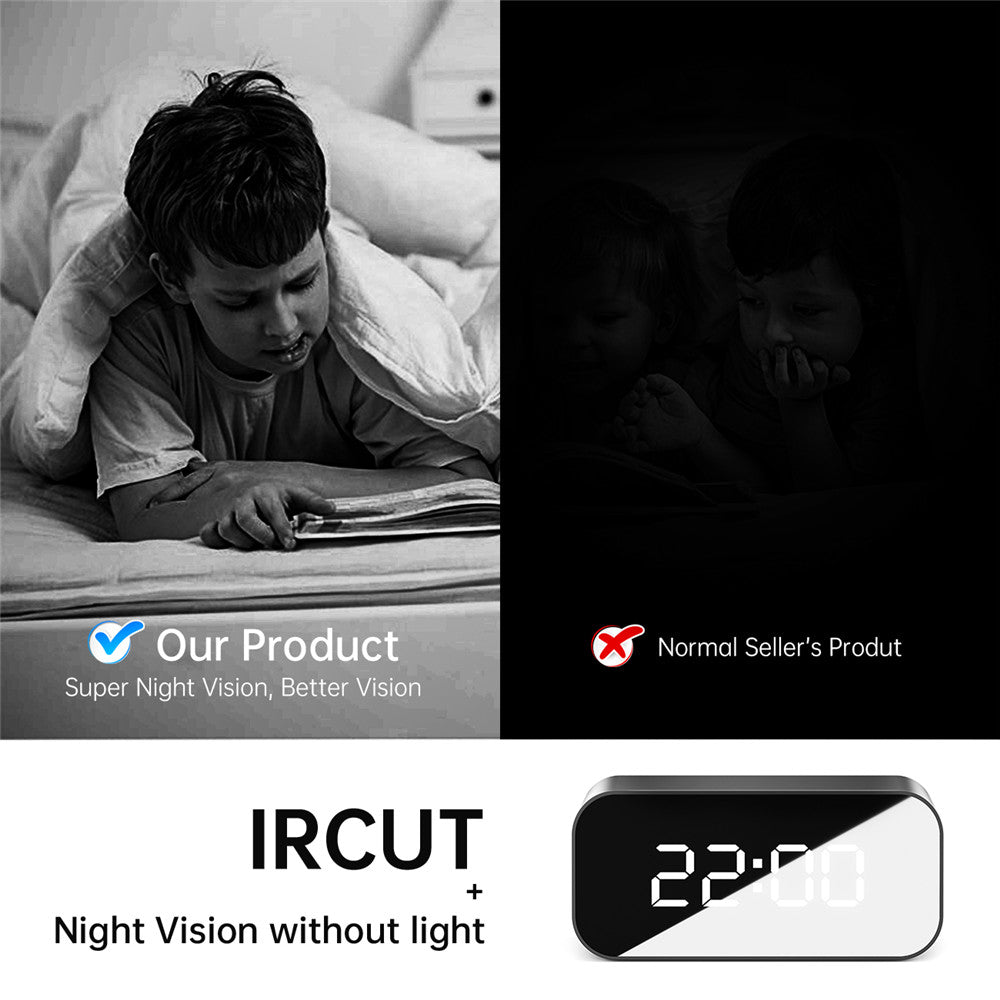 4K WiFi Clock Camera with IR Night Vision & Motion Detection