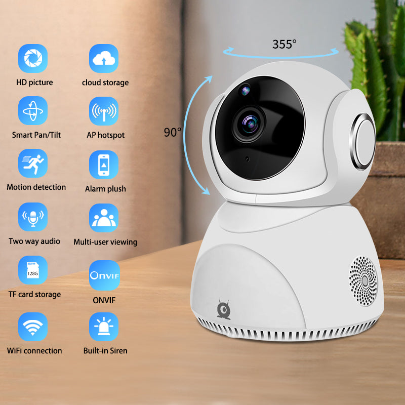 1080P 360° PTZ WiFi Security Camera with Night Vision