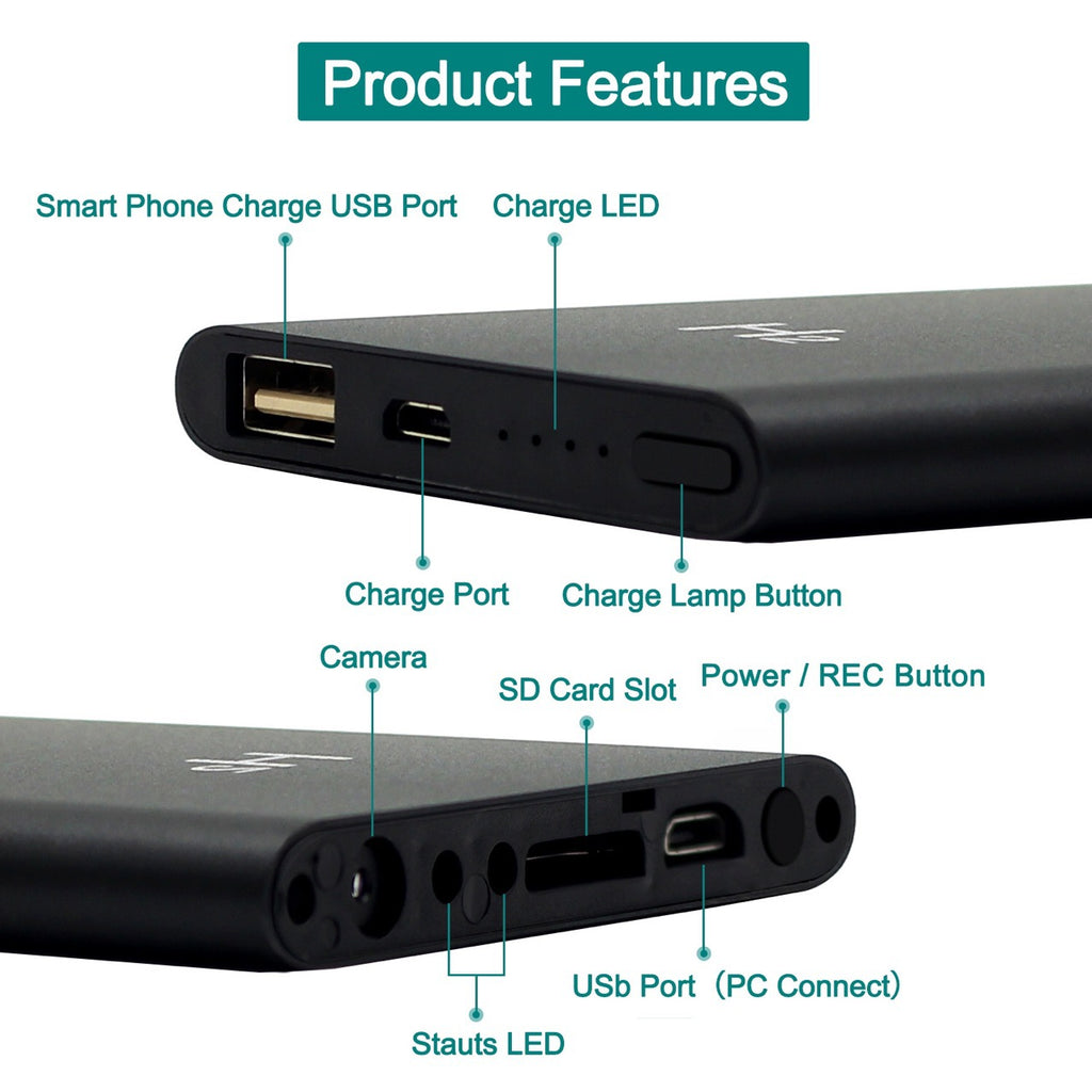 1080P Hidden Camera Power Bank — 5000mAh with Night Vision