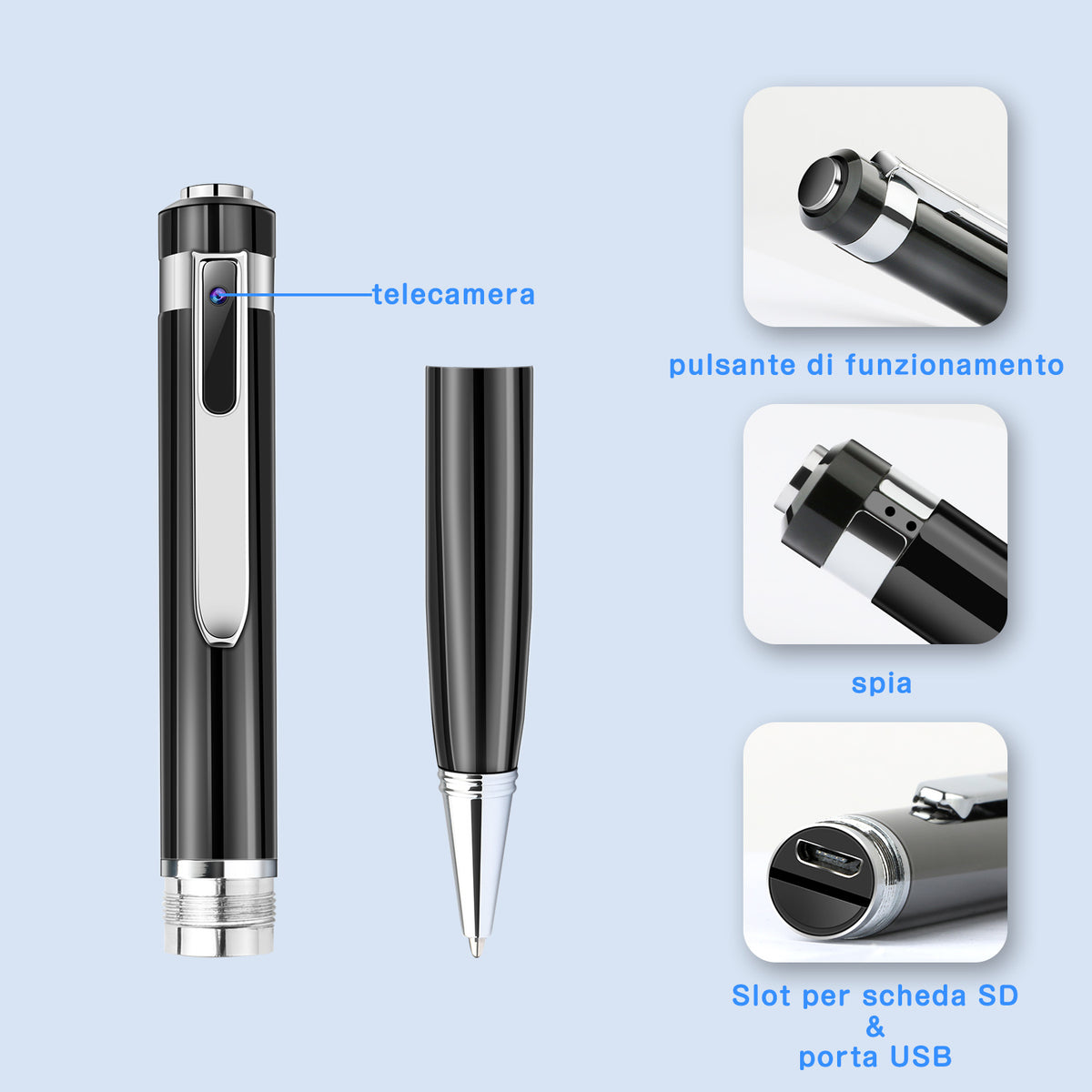 1080P HD Hidden Camera Pen with Built-In DVR Recorder