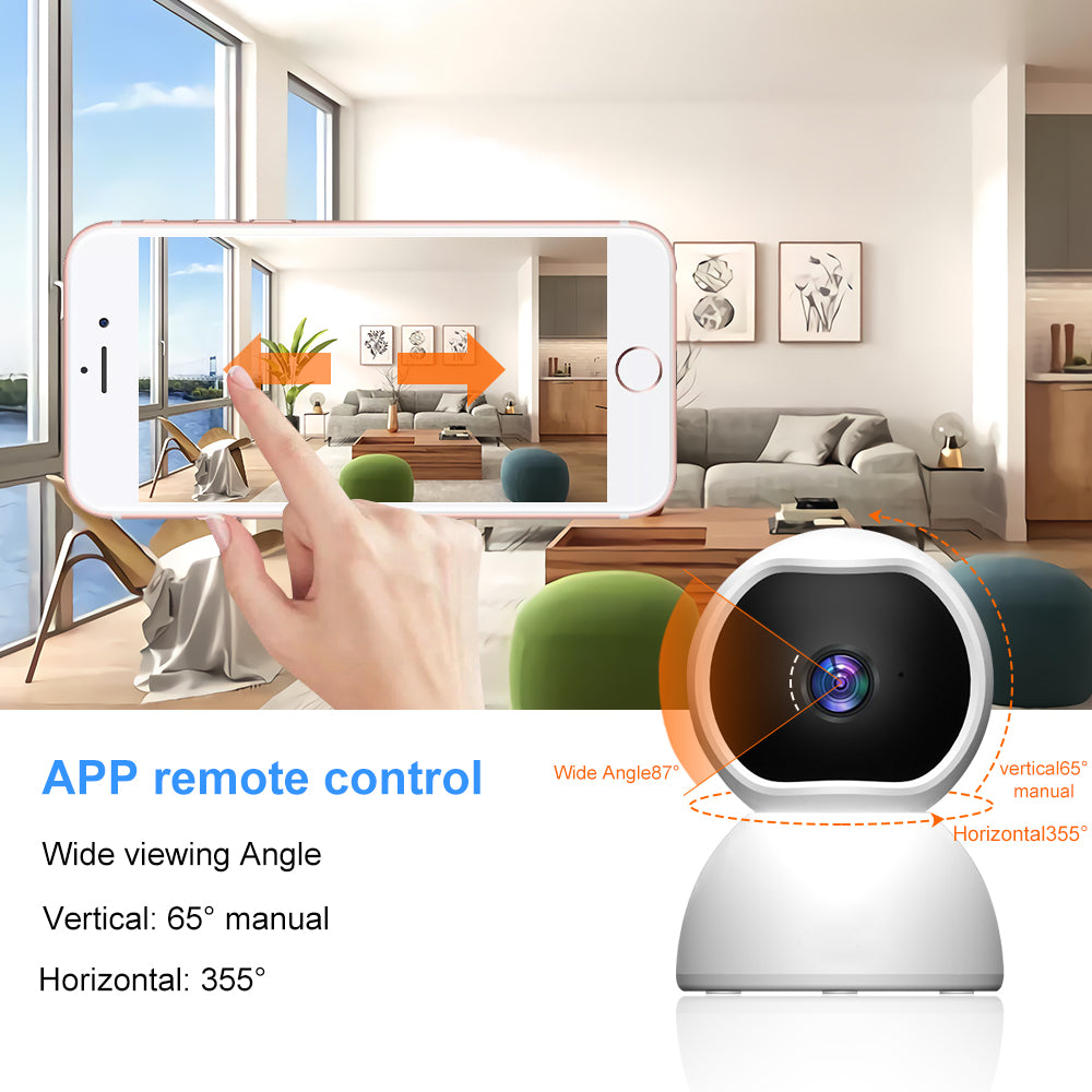 1080P Indoor WiFi Security Camera with Night Vision & PTZ