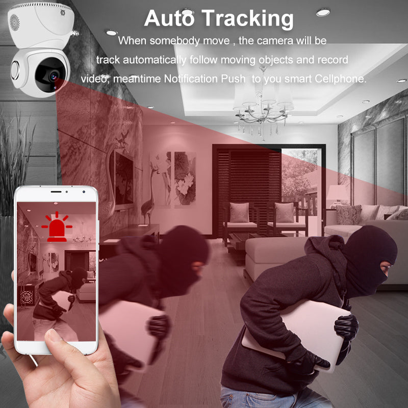 1080P 360° PTZ WiFi Security Camera with Night Vision