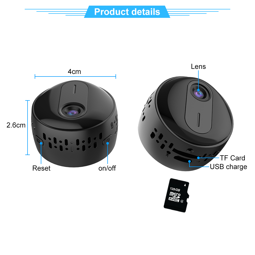 1080P HD WiFi Mini Security Camera with Night Vision