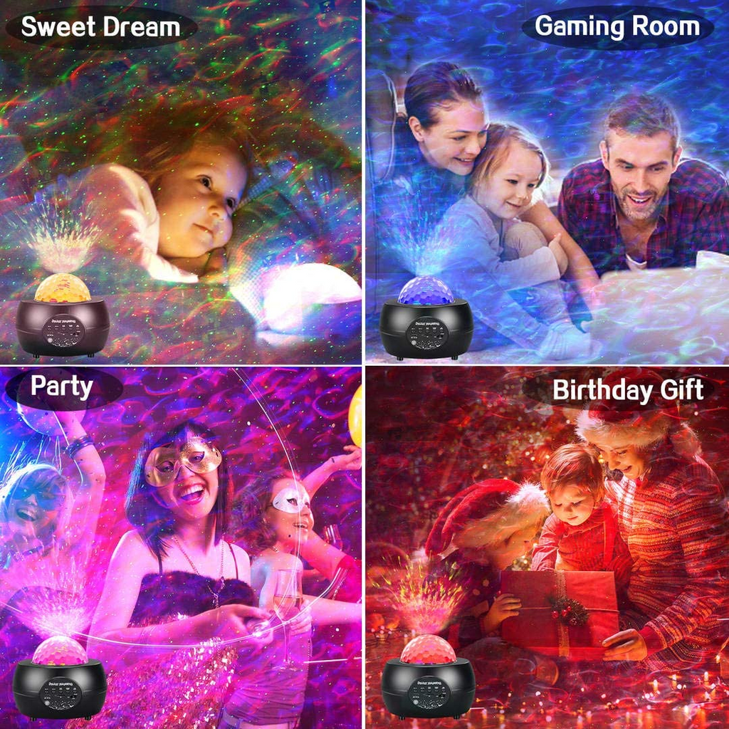 LED Starry Sky Projector with Bluetooth Speaker & Remote