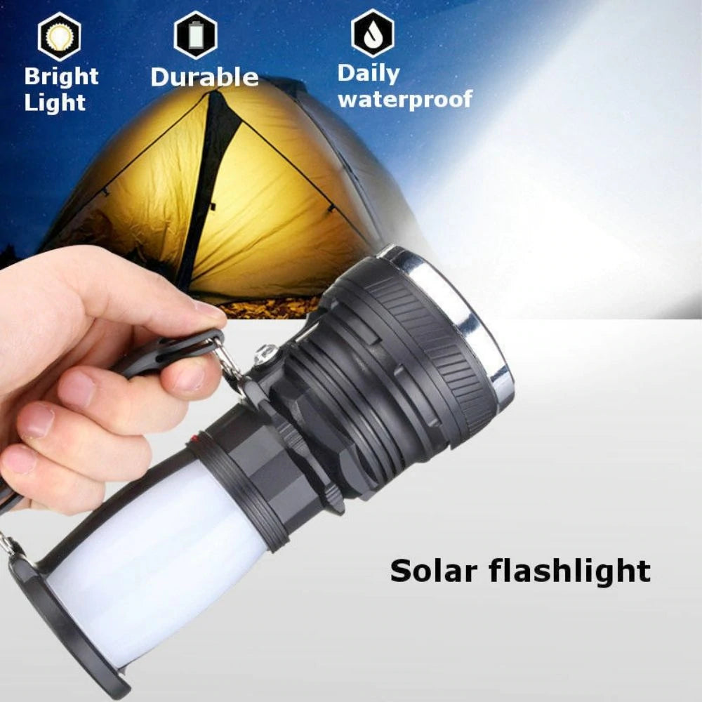 3-in-1 Solar Camping Lantern with Power Bank & Flashlight