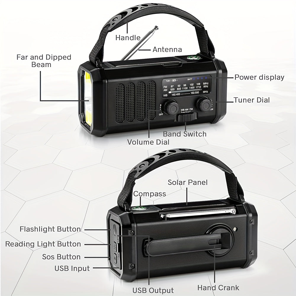NNETM Portable Emergency Radio with Solar Power (10000mAh)